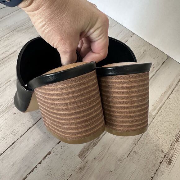 Lane Bryant Slip On Block Heels Mules 8W Summer Open Toe Dressy Party Cocktail - Picture 4 of 8